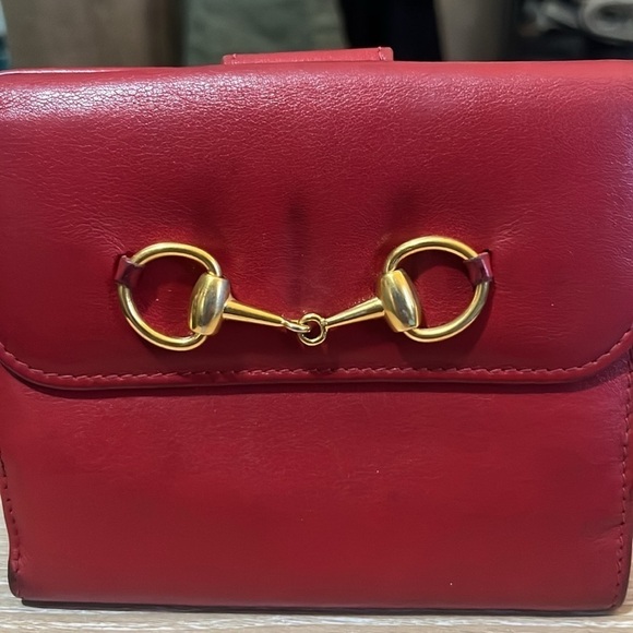 Gucci Vintage Horsebit Red Leather Wallet - Picture 2 of 13